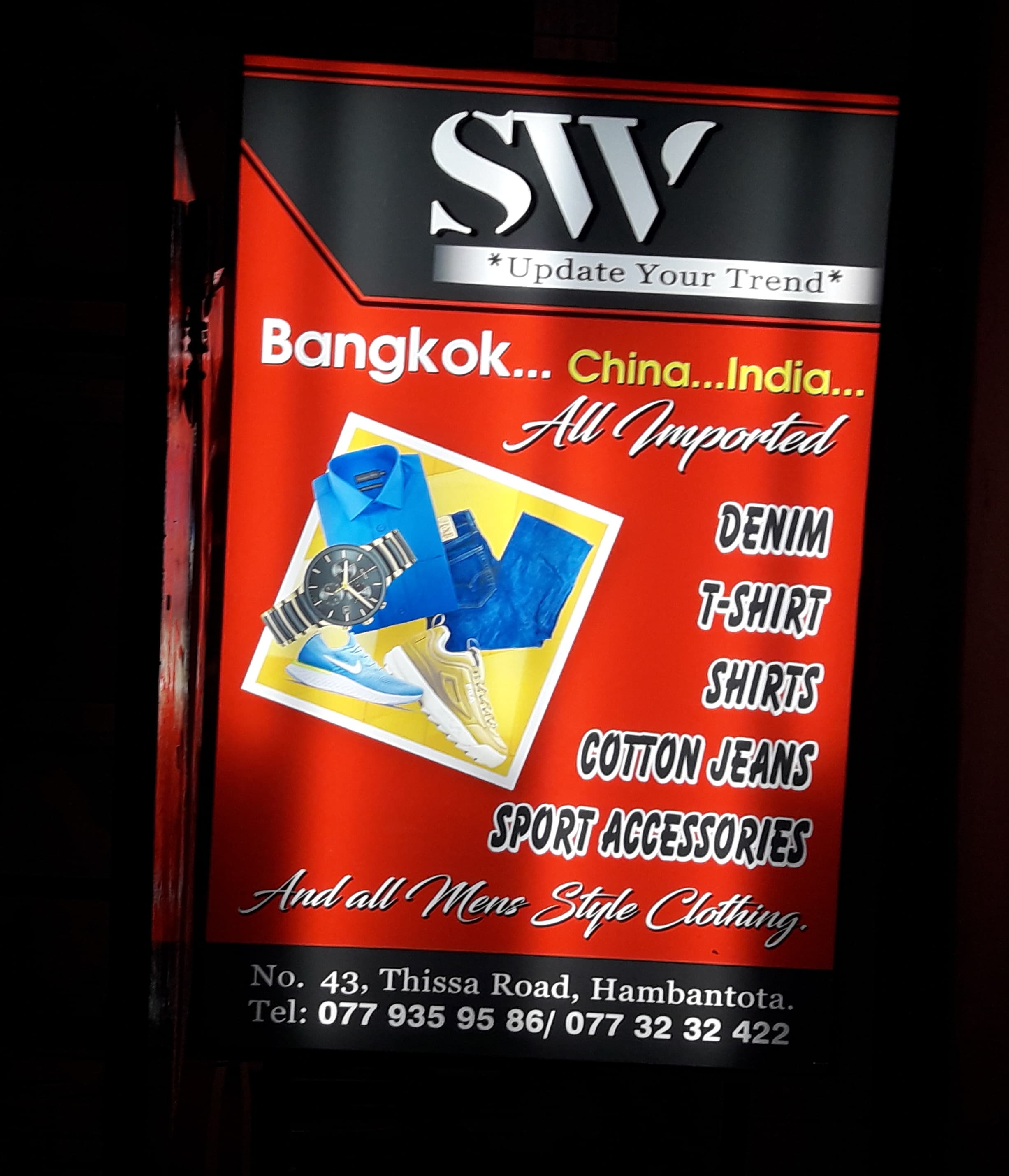 LED-lit shop front signage